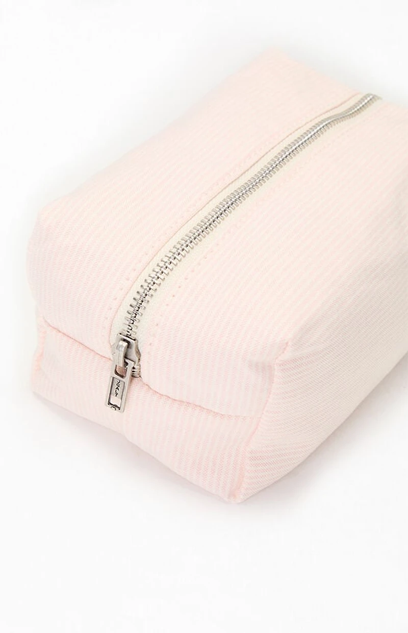 John Galt Striped Makeup Bag