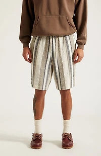 Pacsun Cream Striped Linen Shorts