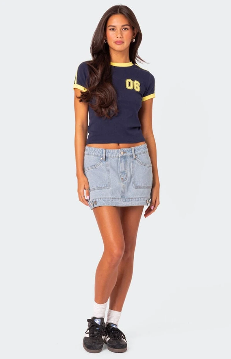 Edikted Foxx Denim Mini Skirt