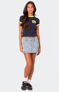 Edikted Foxx Denim Mini Skirt