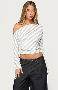 Edikted Gaira Striped Off-The-Shoulder Top