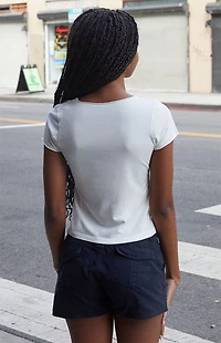 John Galt White Gina Cinched Top
