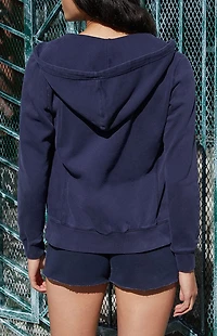 John Galt Dark Blue Zip Up Hoodie