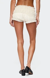 Edikted Este Textured Lace Scrunch Shorts