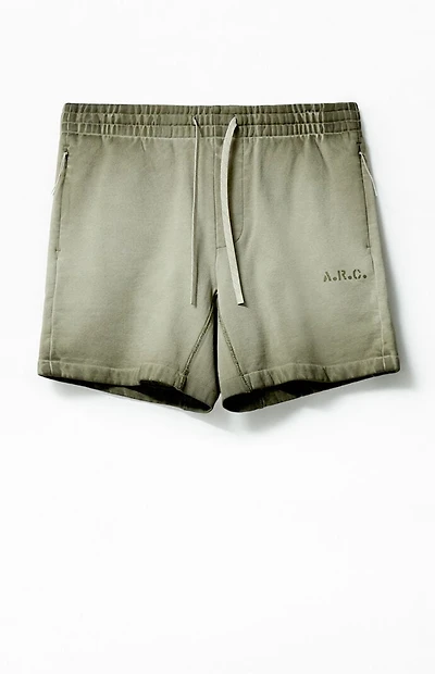 A.R.C. Olive Vintage Wash Heavyweight Fleece Sweat Shorts