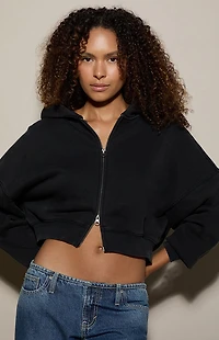 Pacsun Ultra Soft Fleece Cropped Zip Up Hoodie