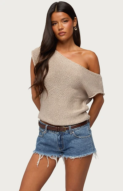 Edikted Naamo Off-The-Shoulder Knit Top