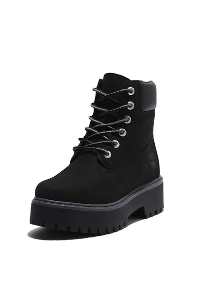 Timberland Women's Black Stone Street 6inch Lace-Up Waterproof Boots