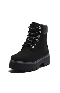 Timberland Women's Black Stone Street 6inch Lace-Up Waterproof Boots