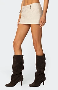 Edikted Karly Faux Leather Mini Skort