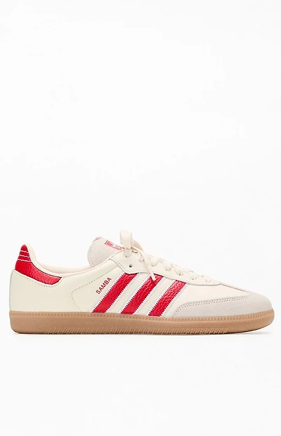 adidas White & Red Samba OG Shoes