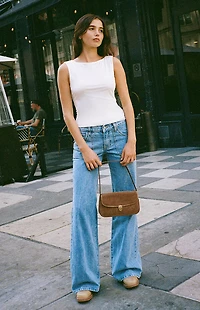 John Galt Light Indigo Low Rise Baggy Wide Leg Jeans