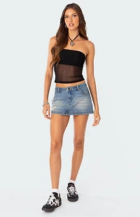 Edikted Celestia Sheer Mesh Tube Top