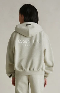 Fear of God ESSENTIALS Kids Heather Stone Full Zip Fleece Hoodie