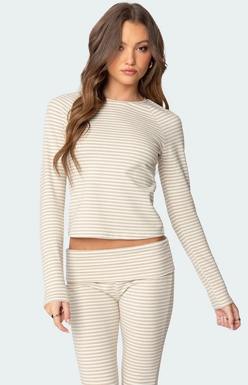 Edikted Kaeli Stripey Long Sleeve T-shirt