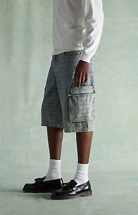 RARE DNM EDIT Jacquard Extreme Baggy Cargo Denim Shorts