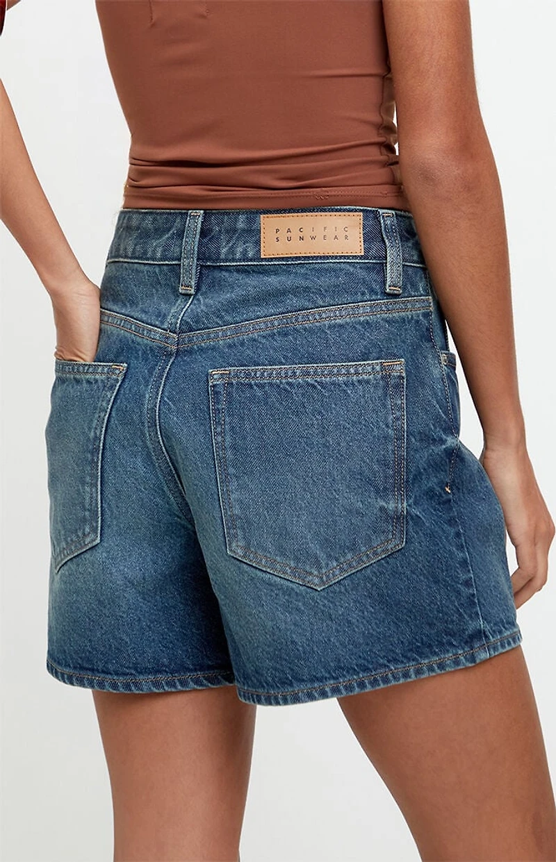Pacsun Sophie Jean Mom Shorts Dark Blue