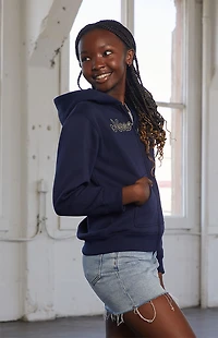 Pacsun Kids Navy New York Embroidered Full Zip Hoodie