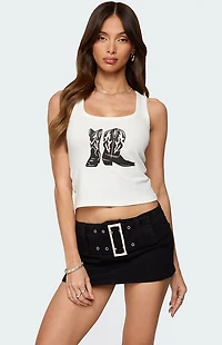 Edikted Cowboy Boots Tank Top