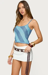 Edikted Saul Stripey Sequin Knit Top