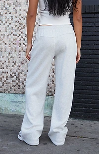 John Galt Silver Waffle Knit Anastasia Baggy Sweatpants