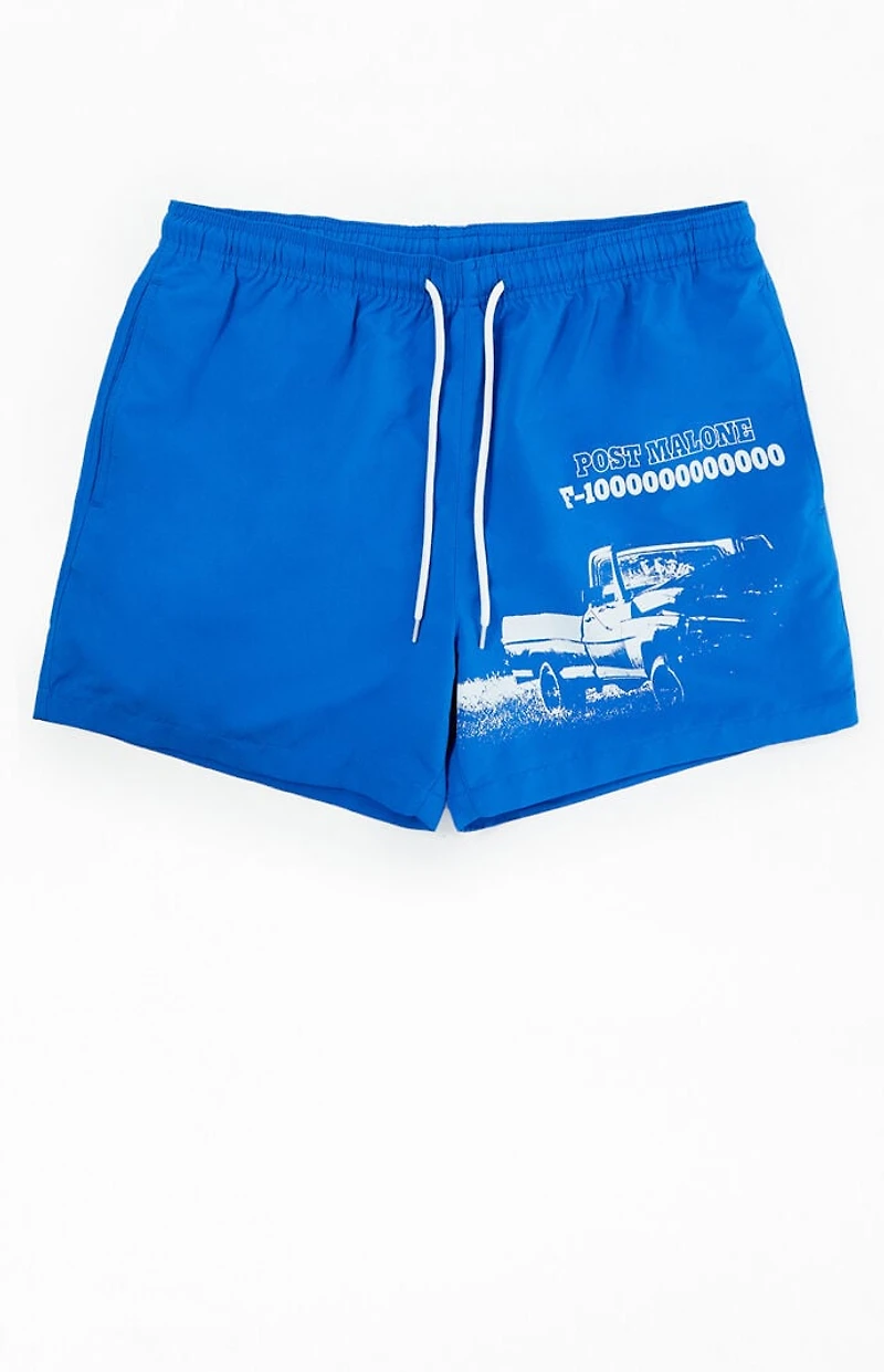 Post Malone Blue 4.5" Swim Trunks