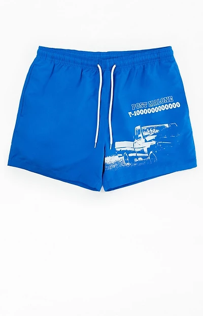 Post Malone Blue 4.5" Swim Trunks