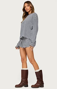 Edikted Jaine Striped Drawstring Shorts