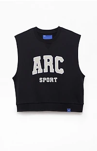 A.R.C. Black Sport Cut Off Muscle Crew Neck Sweatshirt