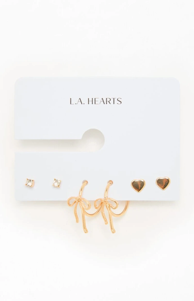 LA Hearts 3 Pack Ariana Earrings