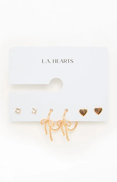 LA Hearts 3 Pack Ariana Earrings
