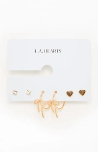 LA Hearts 3 Pack Ariana Earrings