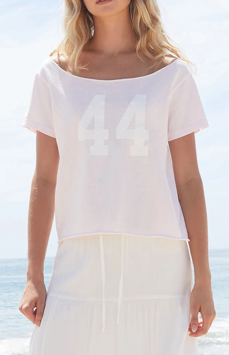 John Galt Pink Robyn 44 Short Sleeve Off-The-Shoulder Top