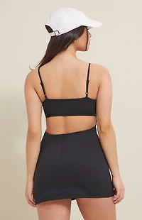 PAC 1980 WHISPER Active Black Reed Mini Dress