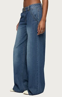 Edikted Tall Cory Striped Low Rise Baggy Jeans