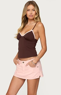 Edikted Ruelle Contrast Frill Tank Top