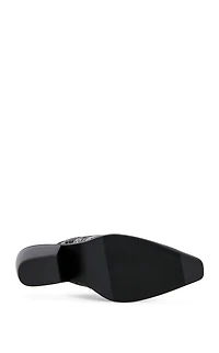 AZALEA WANG Women's Cecily Black Western Mules