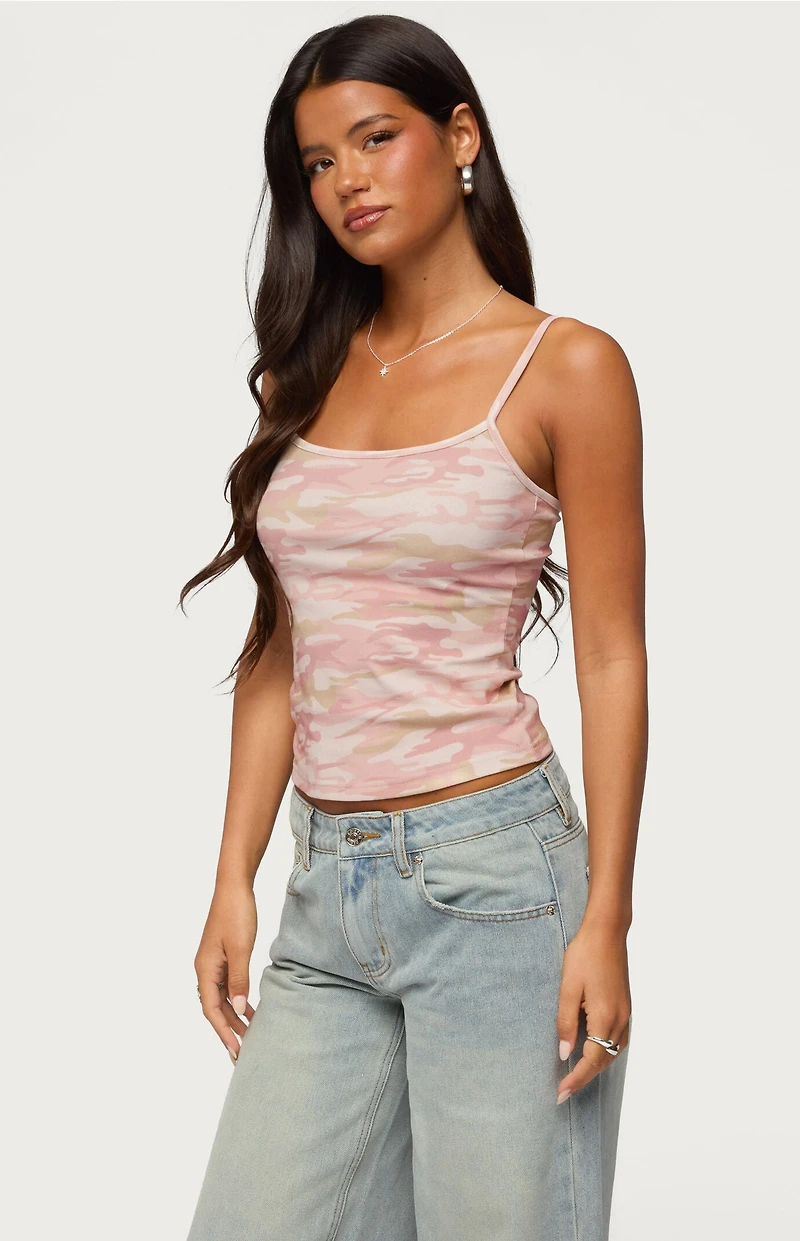 Edikted Ciellah Camo Tank Top