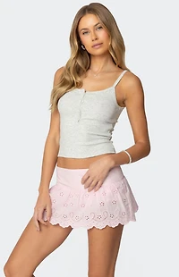 Edikted Vina Ribbed Henley Tank Top