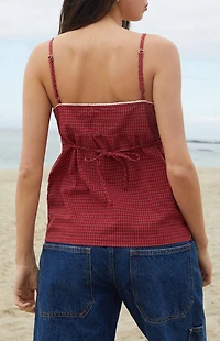 John Galt Red Plaid Edith Tank Top