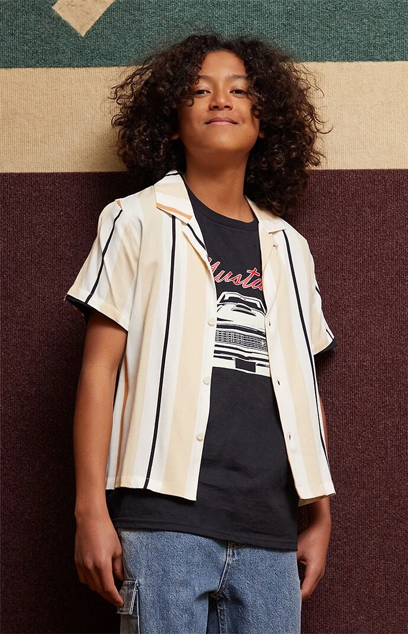 Pacsun Kids Striped Oversized Camp Shirt