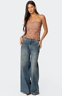 Edikted Ballet Sheer Lace Tube Top