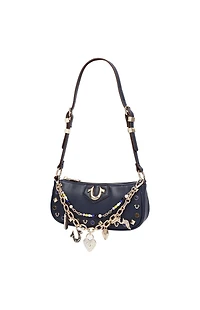 True Religion Navy Chain & Studs Shoulder Bag