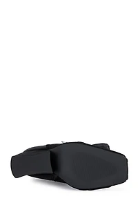 AZALEA WANG Women's Black Allona Faux Suede Heeled Booties