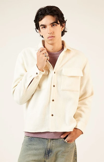 Pacsun Cream Tweed Overshirt