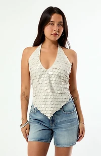 Beverly and Beck Lola Sequin Open Back Halter Top