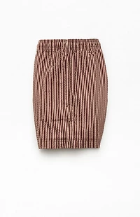 Pacsun Brown Tonal Seersucker 4.5" Swim Trunks