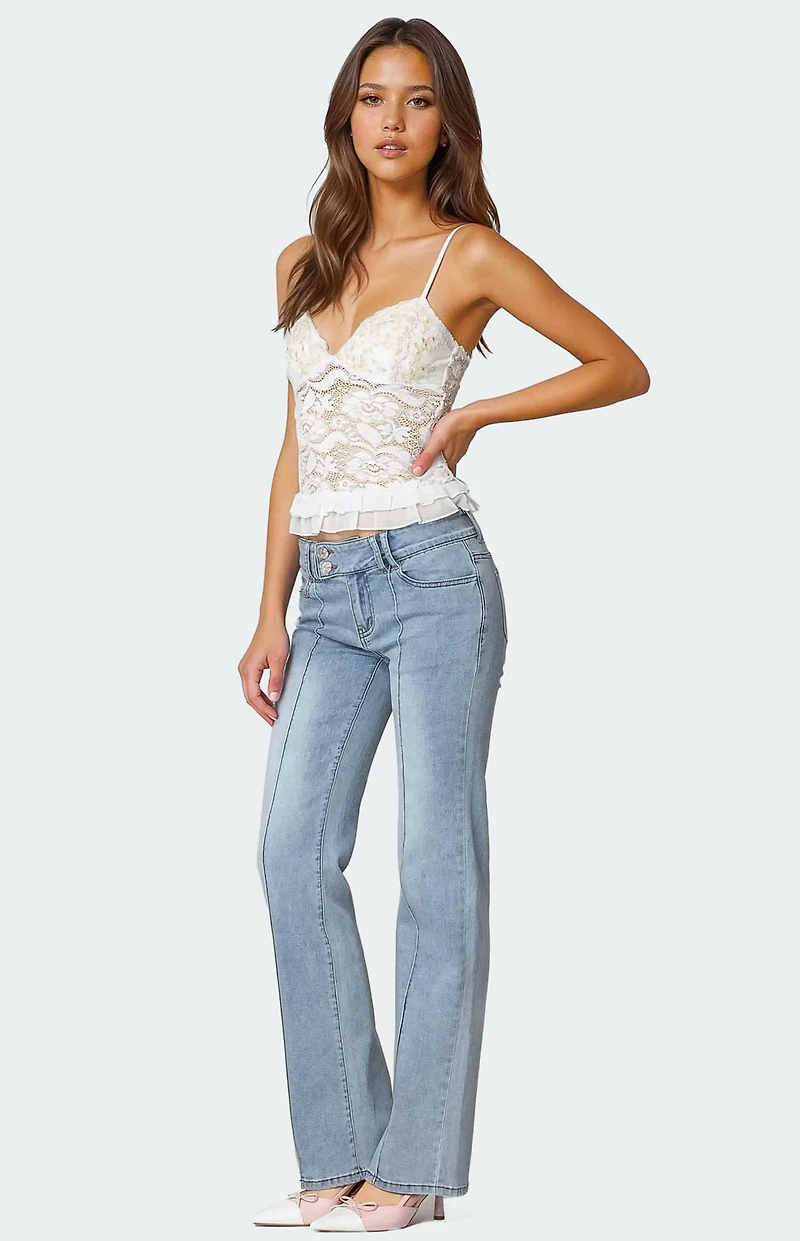 Edikted Torin Sheer Lace Tank Top