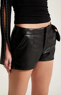Third Charm Faux Leather Shorts