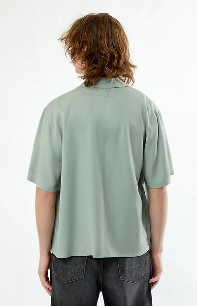 Pacsun Green Solid Color Oversized Camp Shirt